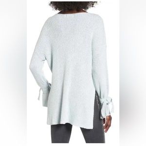 Lush Tie Sleeve Tunic Sweater
